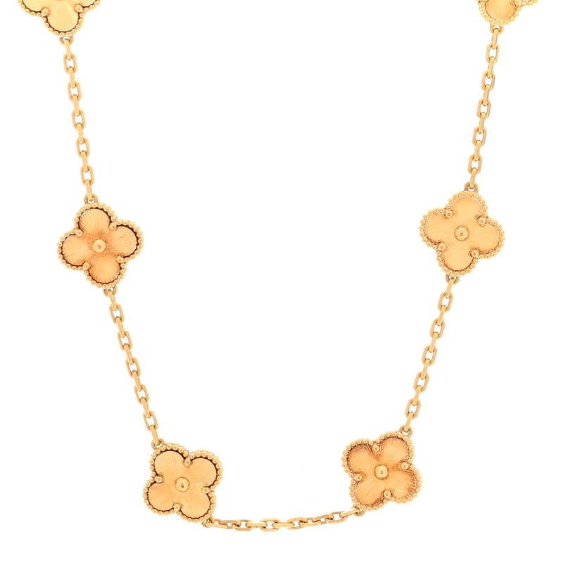 18K жовте золото 10 Motifs Guilloche Vintage Alhambra кольє