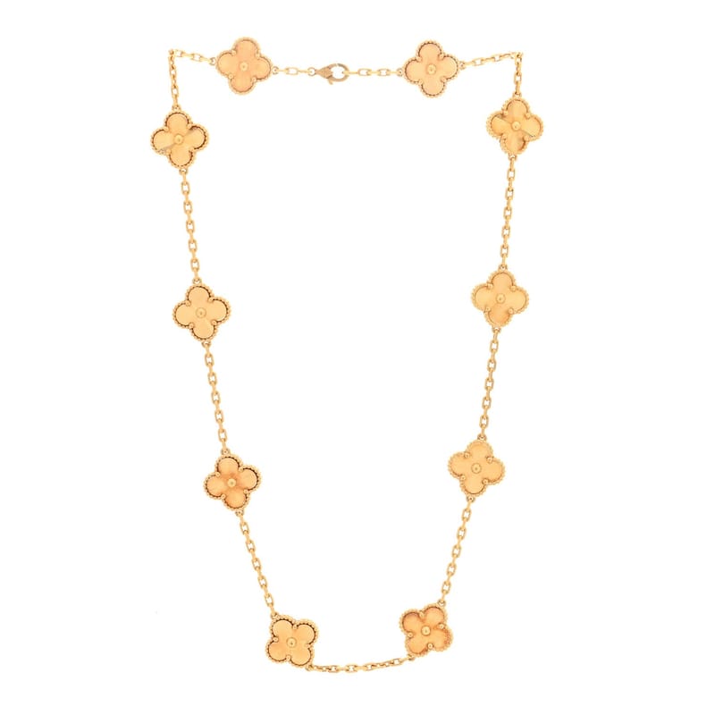 18K жовте золото 10 Motifs Guilloche Vintage Alhambra кольє