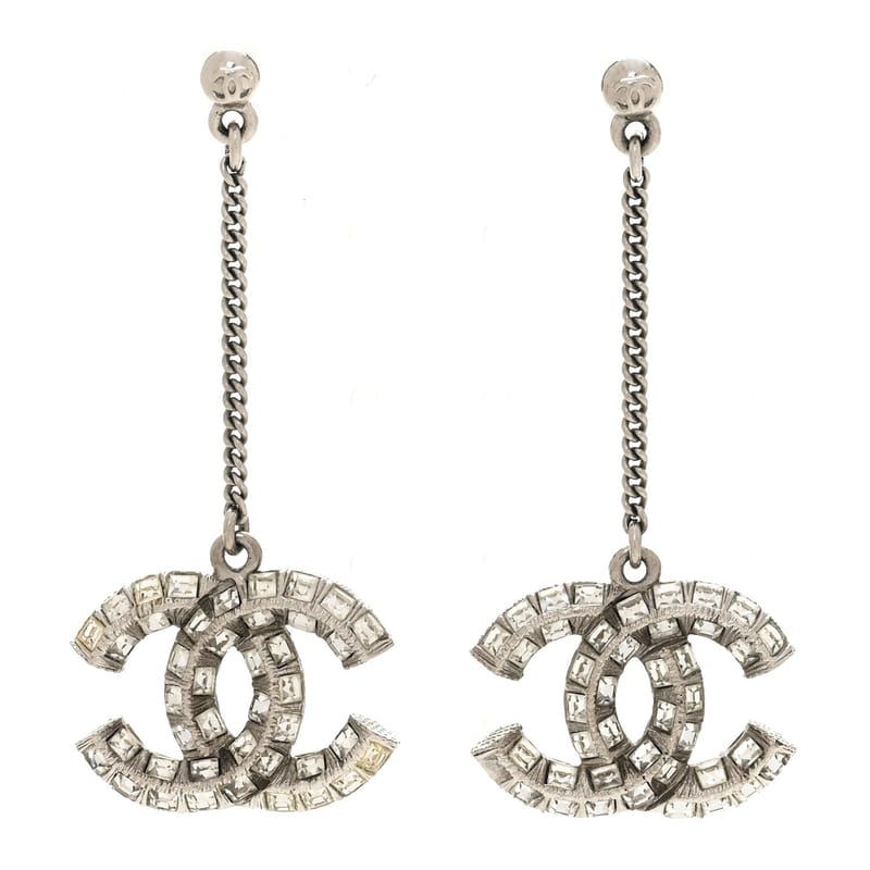 Crystal Baguette CC Drop сережки срібло