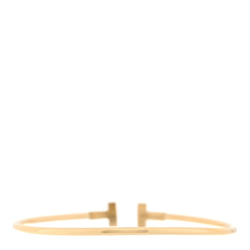 18K жовте золото Narrow T Wire браслет