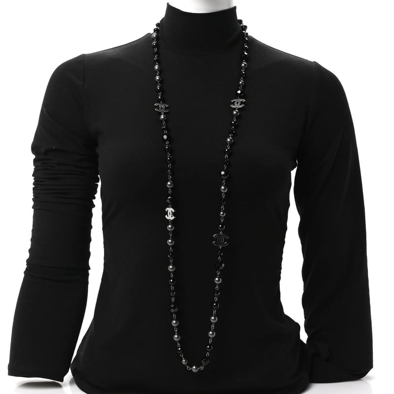 Ruthenium Beaded CC Long кольє чорний