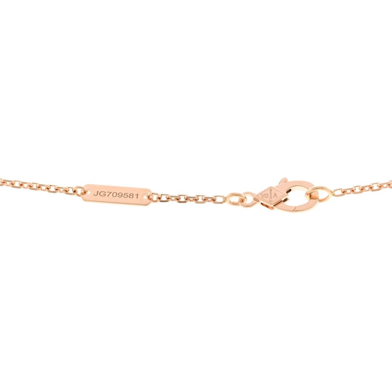 18K рожеве золото діамант Pink перламутр Vintage Alhambra підвіска кольє