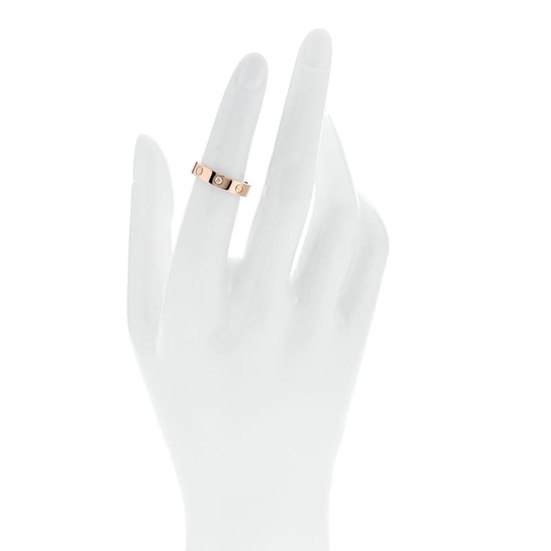 18K рожеве золото діамант 4mm LOVE Wedding обручка каблучка 50 5.25