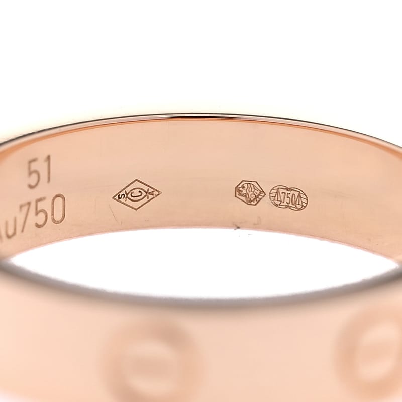 18K рожеве золото діамант 4mm LOVE Wedding обручка каблучка 51 5.75
