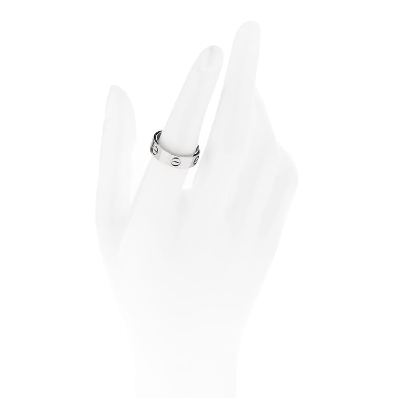 18K біле золото 5.5mm LOVE каблучка 53 6.25
