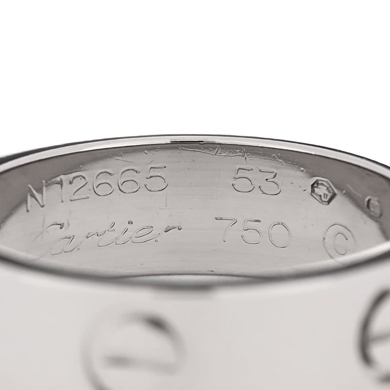 18K біле золото 5.5mm LOVE каблучка 53 6.25