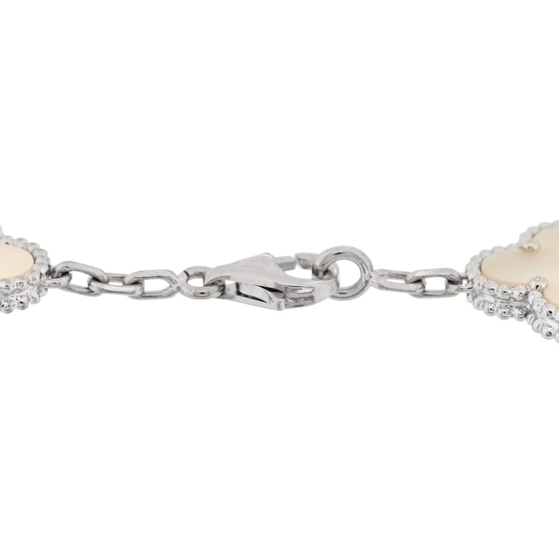 VAN CLEEF & ARPELS 18K біле золото перламутр 5 Motifs Vintage Alhambra браслет