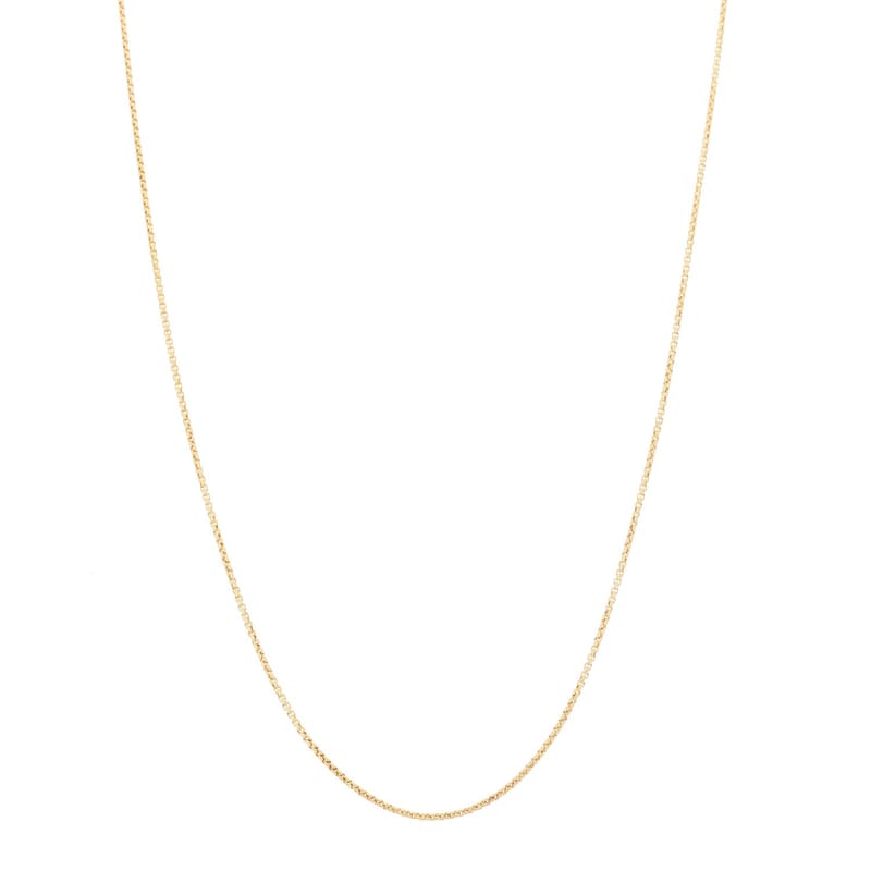 18K жовте золото 1mm Box ланцюг кольє 18"