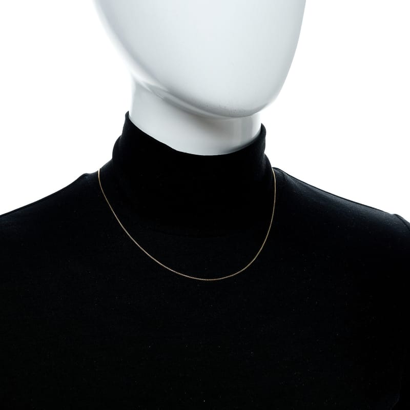 18K жовте золото 1mm Box ланцюг кольє 18"