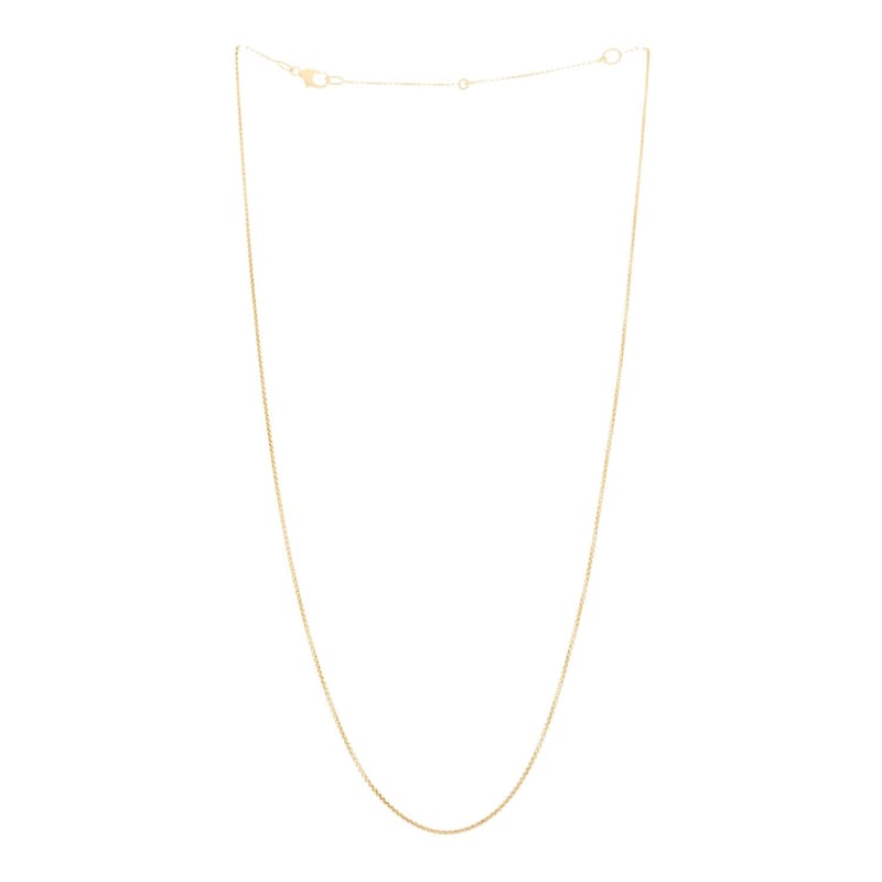 18K жовте золото 1mm Box ланцюг кольє 18"