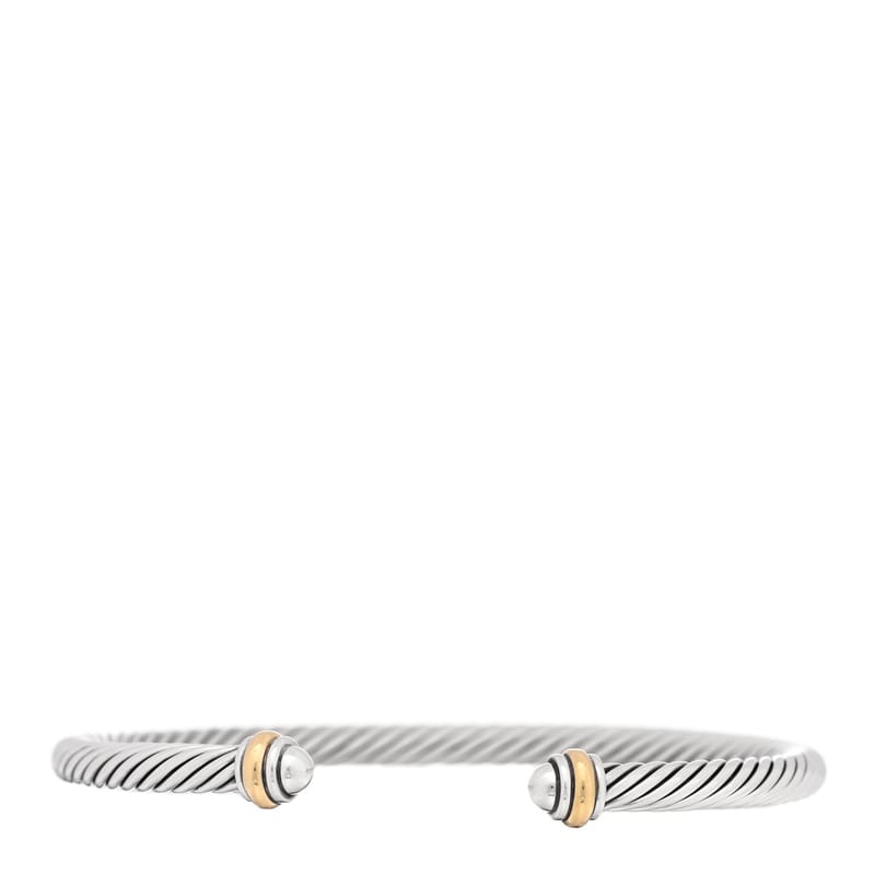 срібло 925 18K жовте золото 4mm Cable Classics браслет