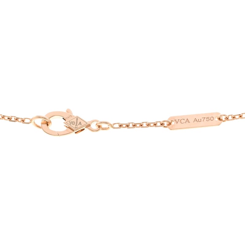 VAN CLEEF & ARPELS 18K рожеве золото діамант Pink перламутр Vintage Alhambra підвіска кольє
