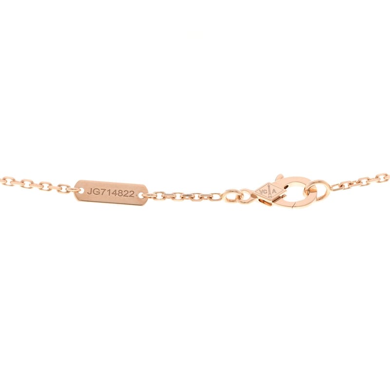 VAN CLEEF & ARPELS 18K рожеве золото діамант Pink перламутр Vintage Alhambra підвіска кольє