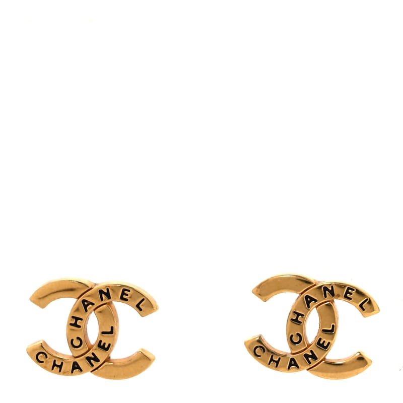 Metal CC Paris Button Stud сережки золото
