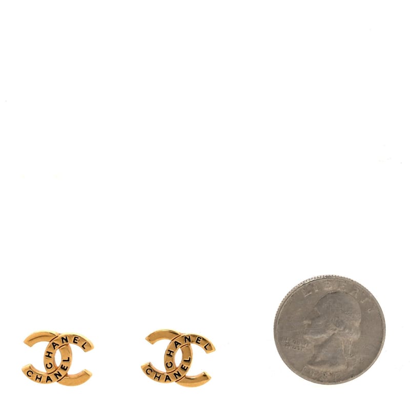 Metal CC Paris Button Stud сережки золото