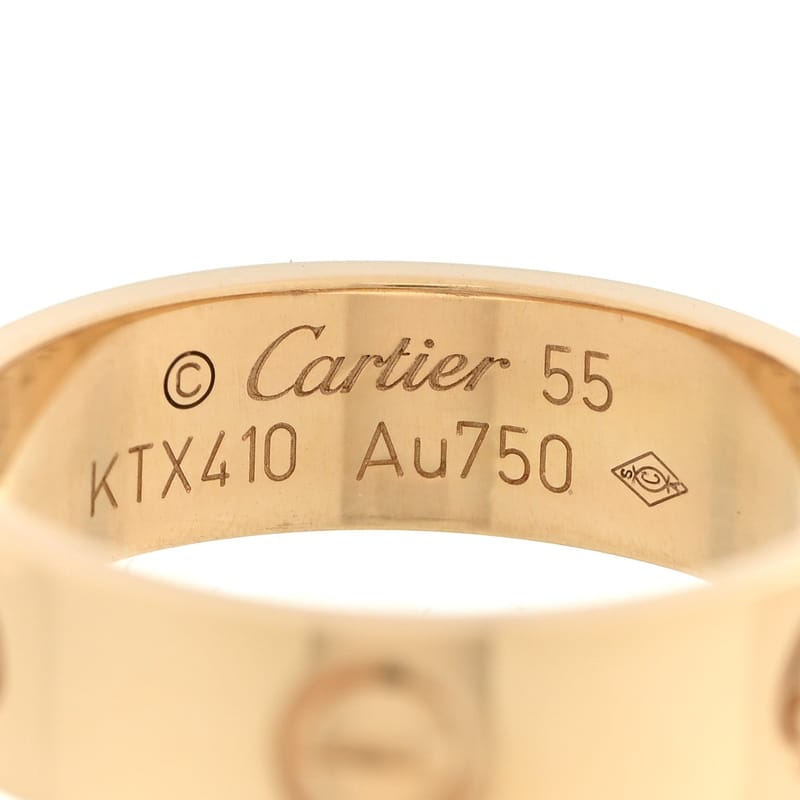18K жовте золото 5.5mm LOVE каблучка 55 7.25