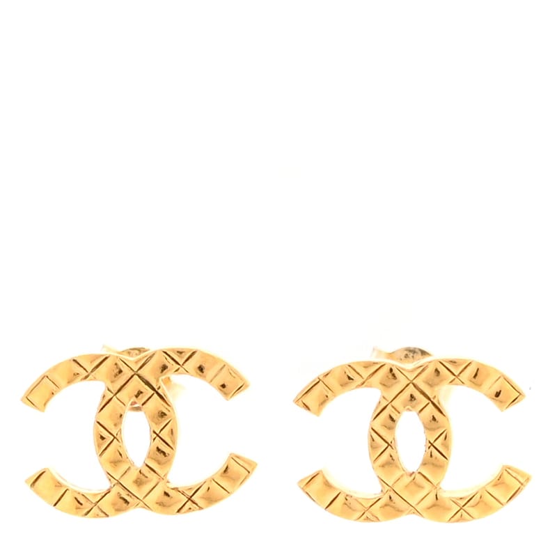 Metal Quilted CC сережки золото