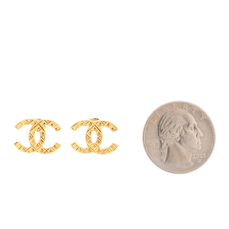 Metal Quilted CC сережки золото