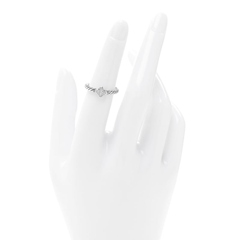 срібло 925 діамант Quatrefoil каблучка 50 5.25