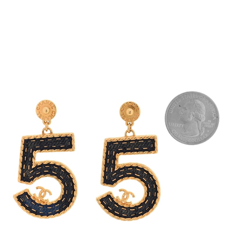 Metal Enamel CC No 5 Rope Drop сережки золото Denim Blue