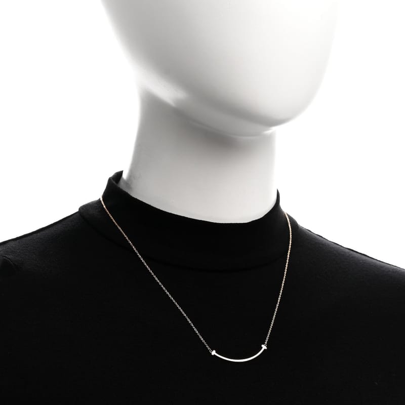 18K рожеве золото Small T Smile підвіска кольє