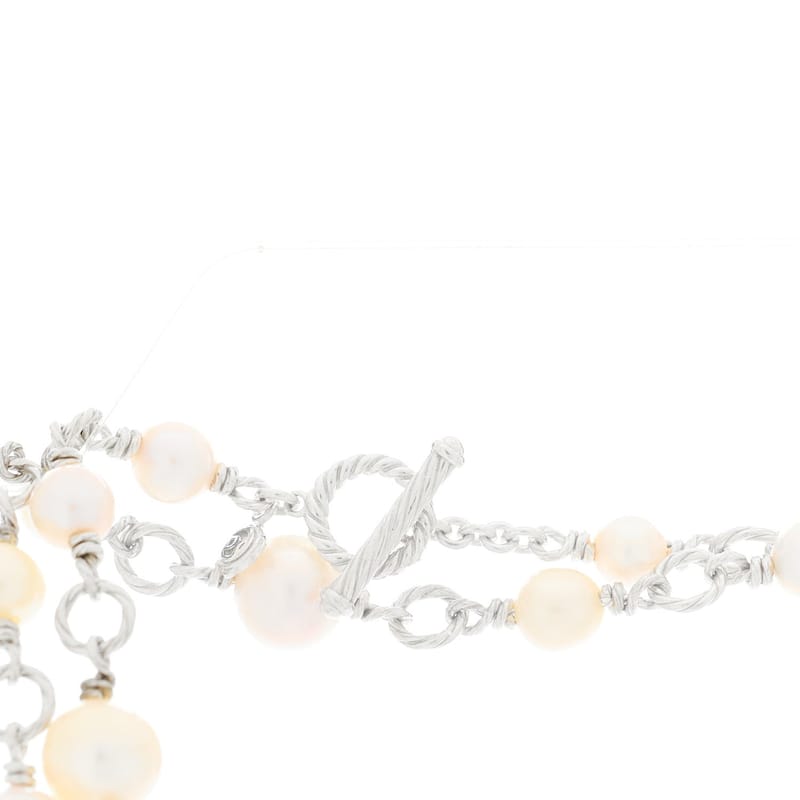 срібло 925 Cultured перлина Quatrefoil Long ланцюг кольє