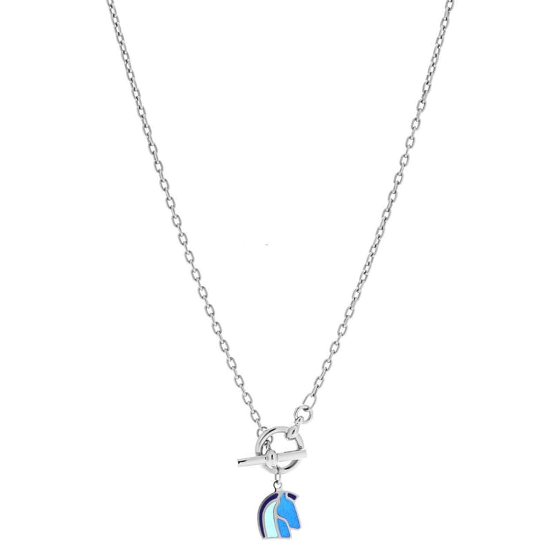 Palladium Enamel Helios Cheval кольє Camaïeu De Bleu