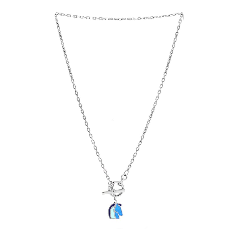 Palladium Enamel Helios Cheval кольє Camaïeu De Bleu