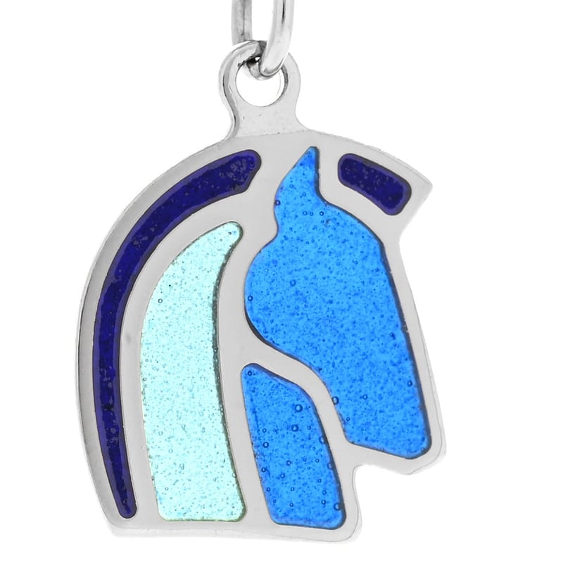 Palladium Enamel Helios Cheval кольє Camaïeu De Bleu