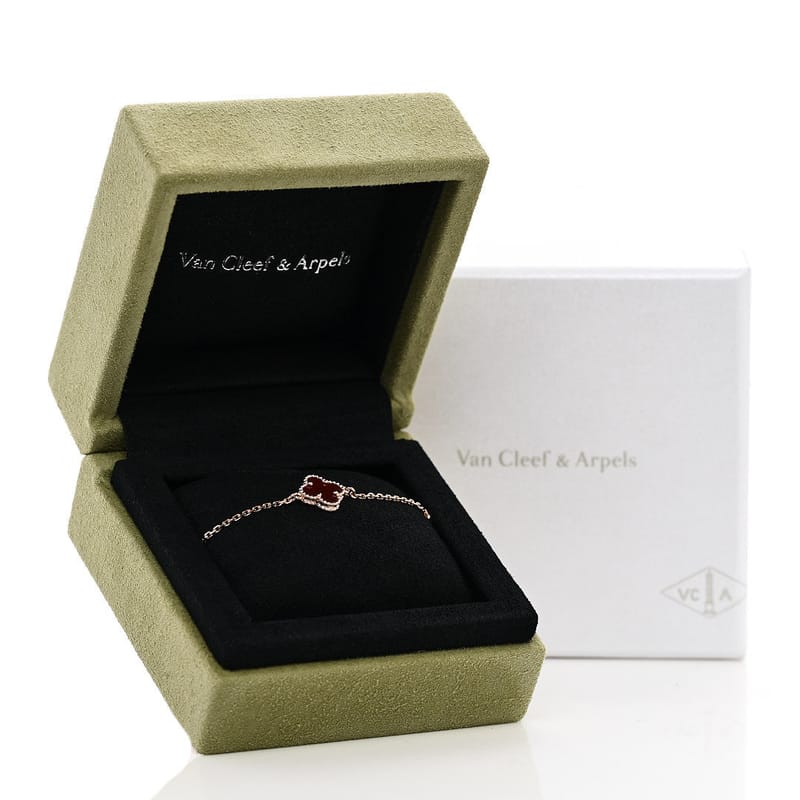 18K рожеве золото Carnelian Sweet Alhambra браслет