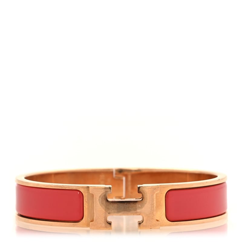 Enamel Narrow Clic Clac H браслет PM Rouge Corail