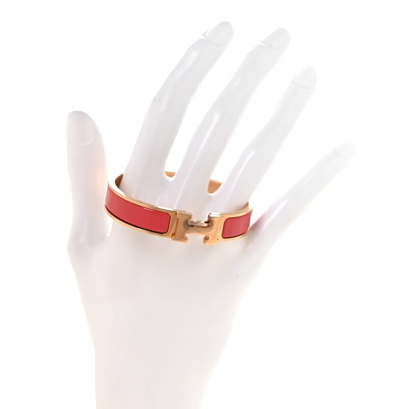 Enamel Narrow Clic Clac H браслет PM Rouge Corail