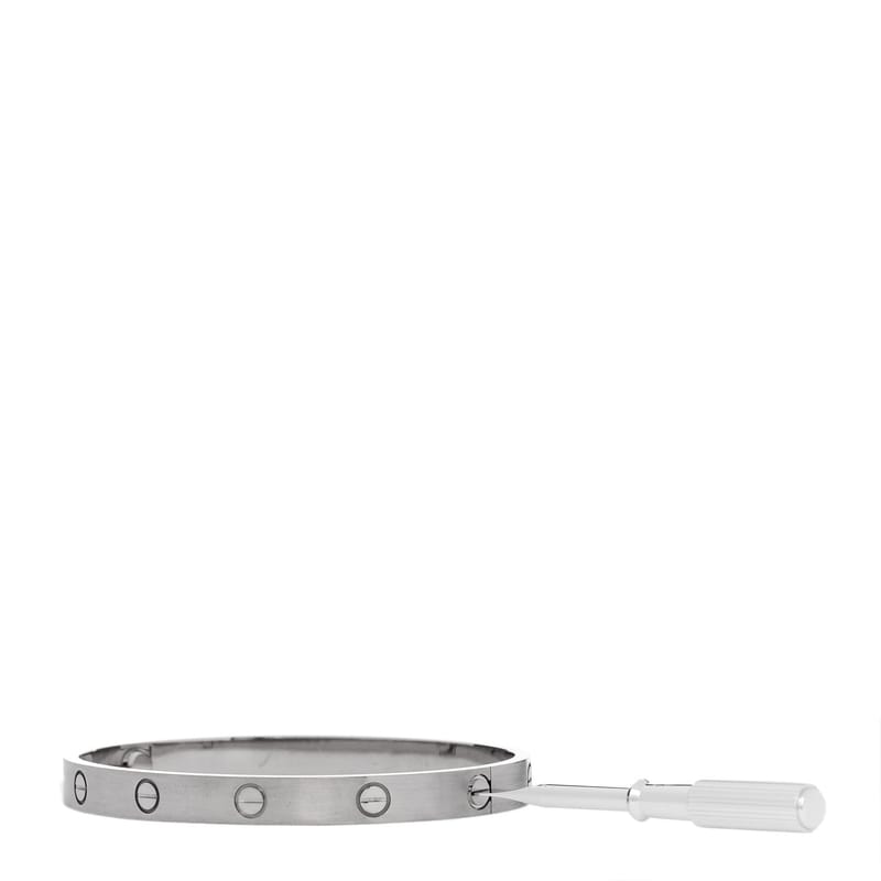 18K біле золото Brushed Finish LOVE браслет 18