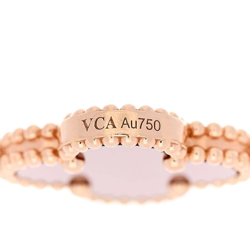18K рожеве золото Carnelian 5 Motifs Guilloche Vintage Alhambra браслет