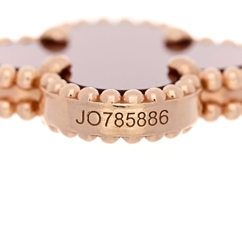 18K рожеве золото Carnelian 5 Motifs Guilloche Vintage Alhambra браслет