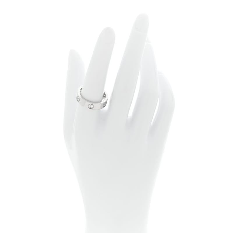 18K біле золото золото 6 діамант 5.5mm LOVE каблучка 56 7.5