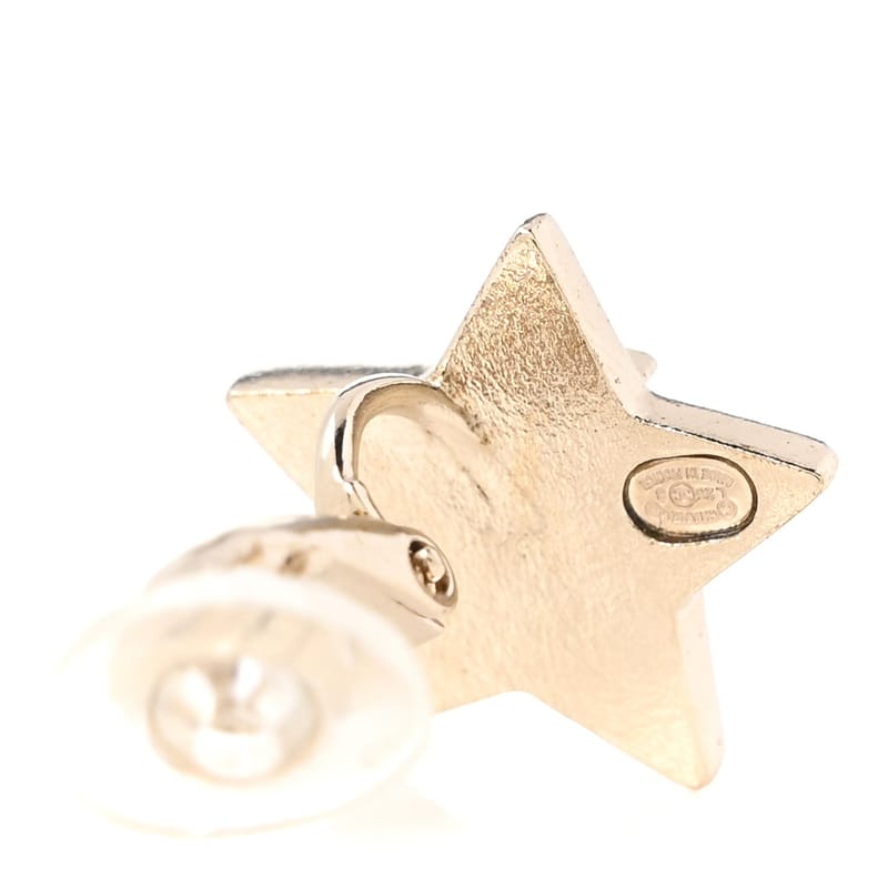 Metal Crystal CC Star Clip On сережки золото