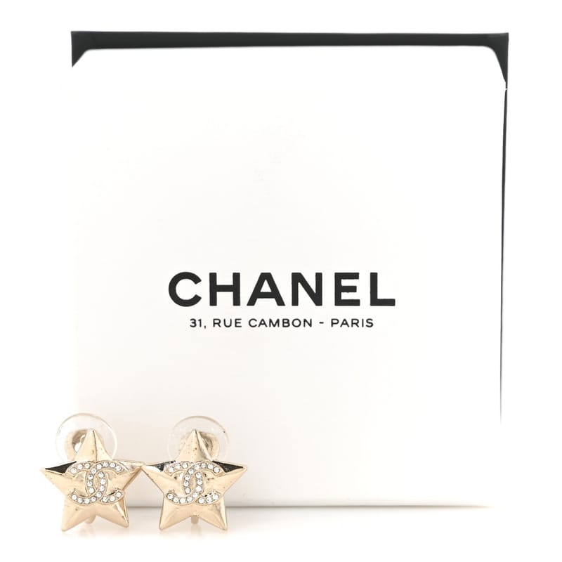 Metal Crystal CC Star Clip On сережки золото