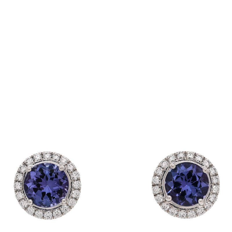 платина діамант Tanzanite Soleste сережки