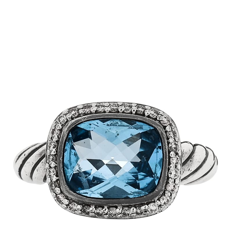 срібло 925 діамант Blue Topaz 10mm Noblesse каблучка 53 6.25