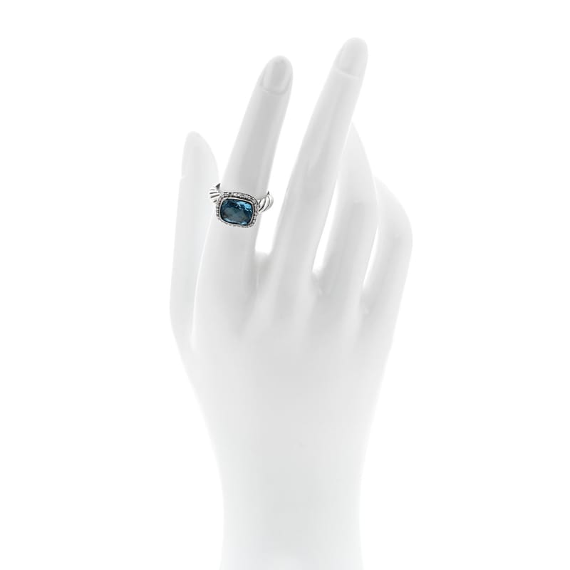 срібло 925 діамант Blue Topaz 10mm Noblesse каблучка 53 6.25