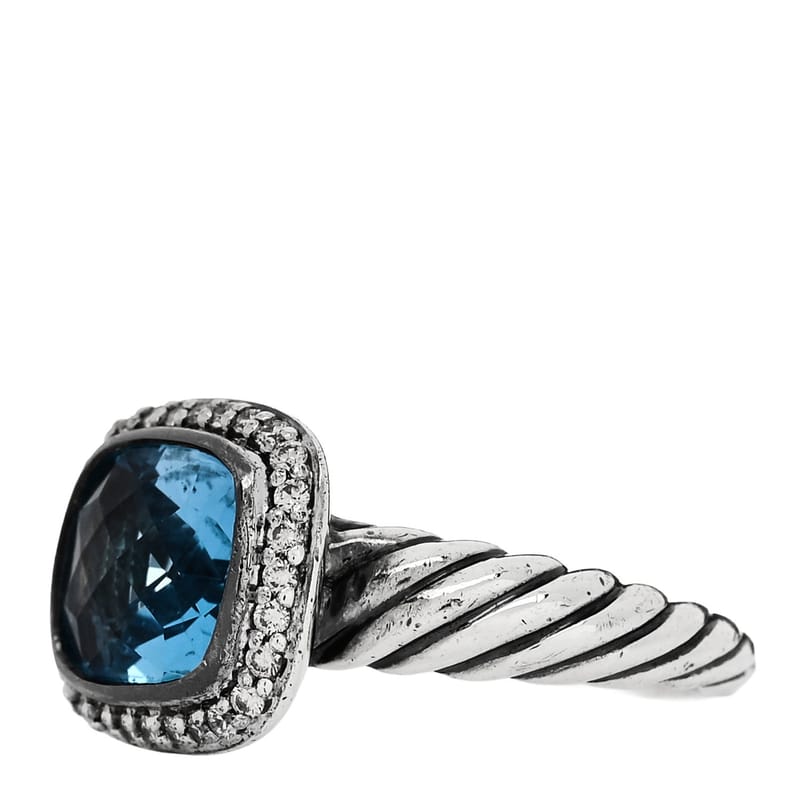 срібло 925 діамант Blue Topaz 10mm Noblesse каблучка 53 6.25