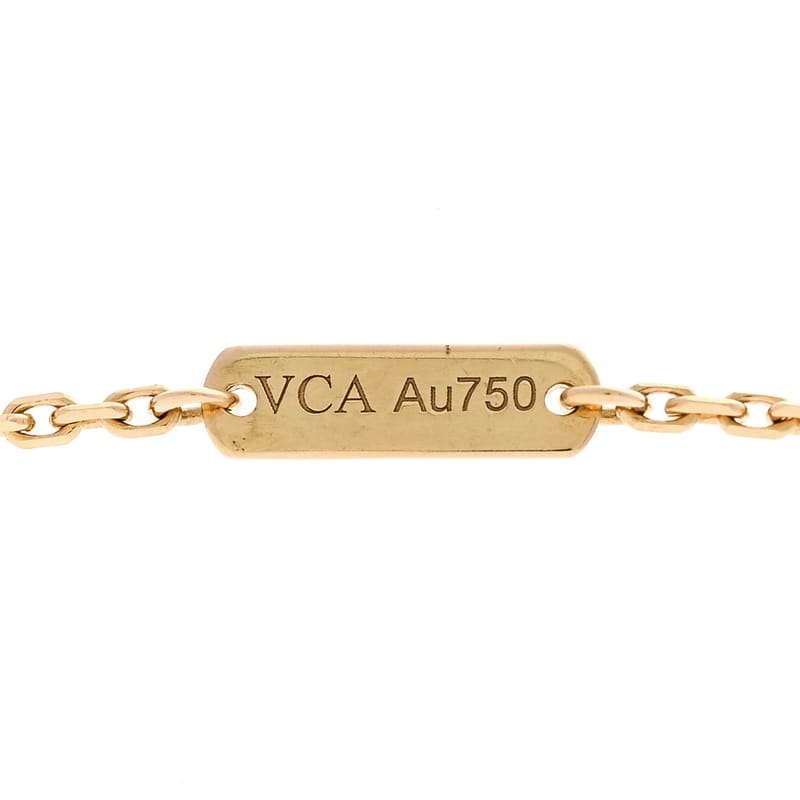 VAN CLEEF & ARPELS 18K жовте золото перламутр Vintage Alhambra підвіска кольє