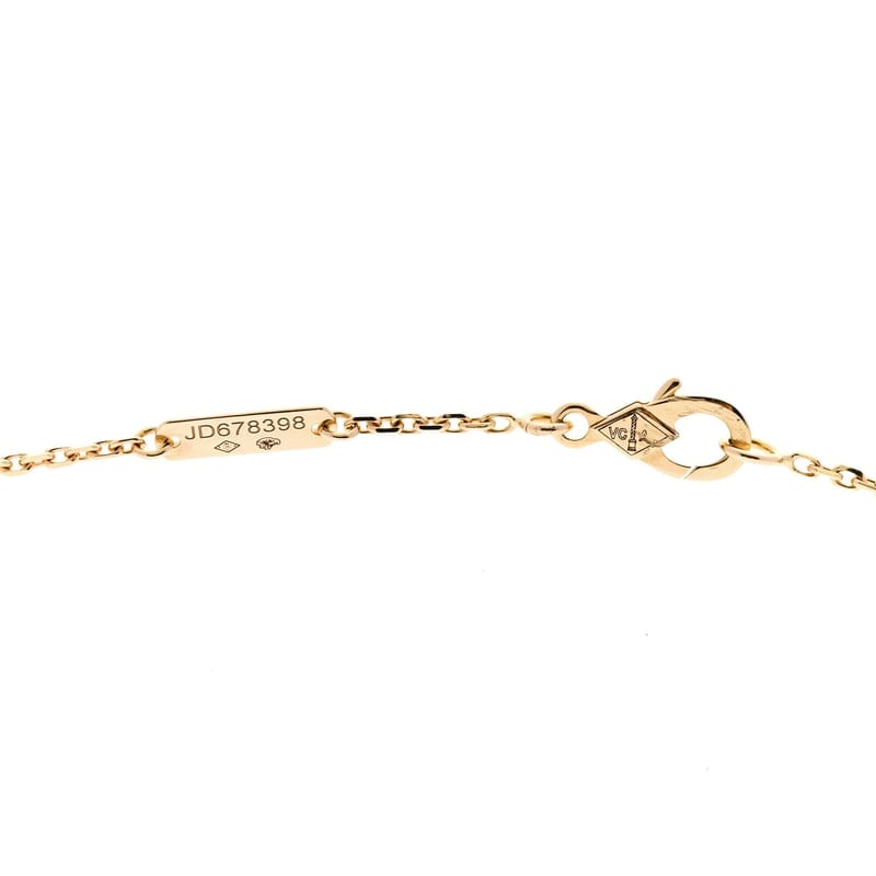 VAN CLEEF & ARPELS 18K жовте золото перламутр Vintage Alhambra підвіска кольє