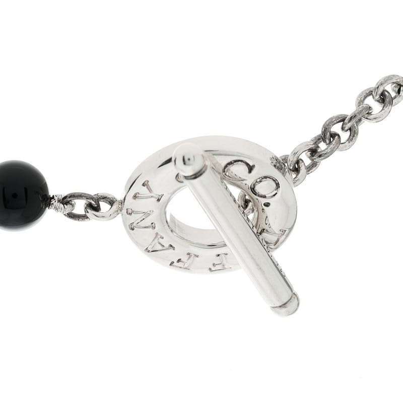срібло 925 чорний онікс Bead Toggle кольє