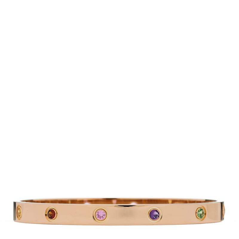 18K рожеве золото сапфір Garnet Amethyst LOVE браслет 18