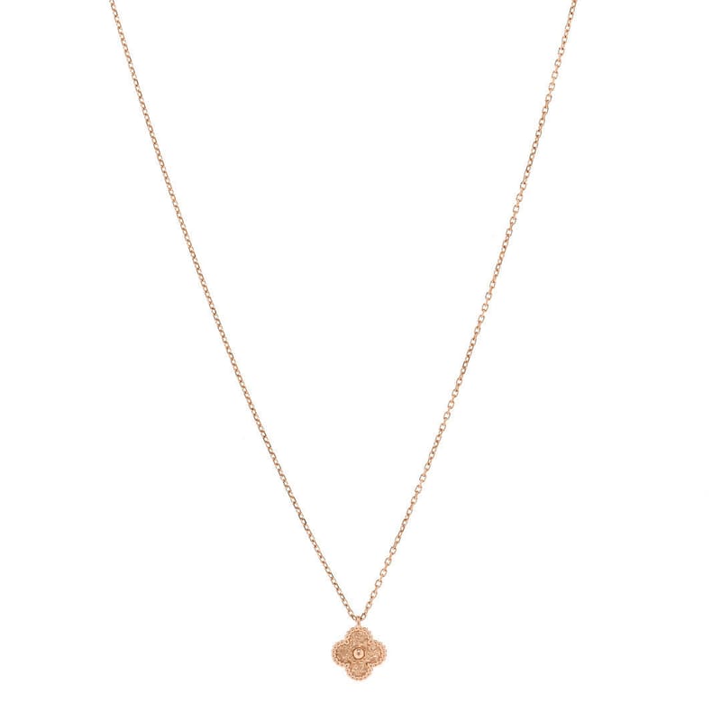 VAN CLEEF & ARPELS 18K рожеве золото Sweet Alhambra підвіска кольє