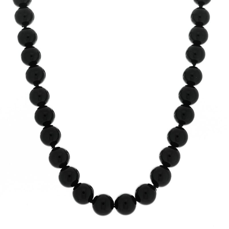 срібло 925 чорний онікс 10mm Paloma Picasso Bead кольє