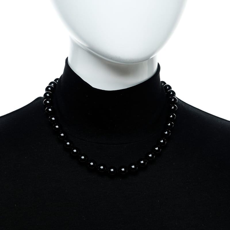 срібло 925 чорний онікс 10mm Paloma Picasso Bead кольє