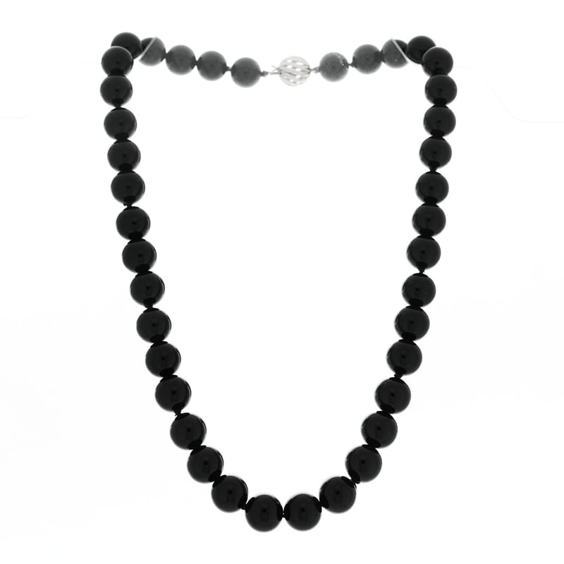 срібло 925 чорний онікс 10mm Paloma Picasso Bead кольє